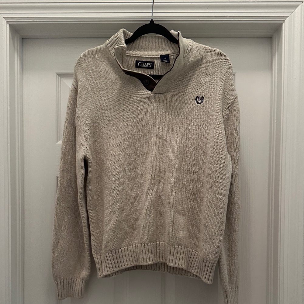 Chaps Men's Beige V-Neck Sweater